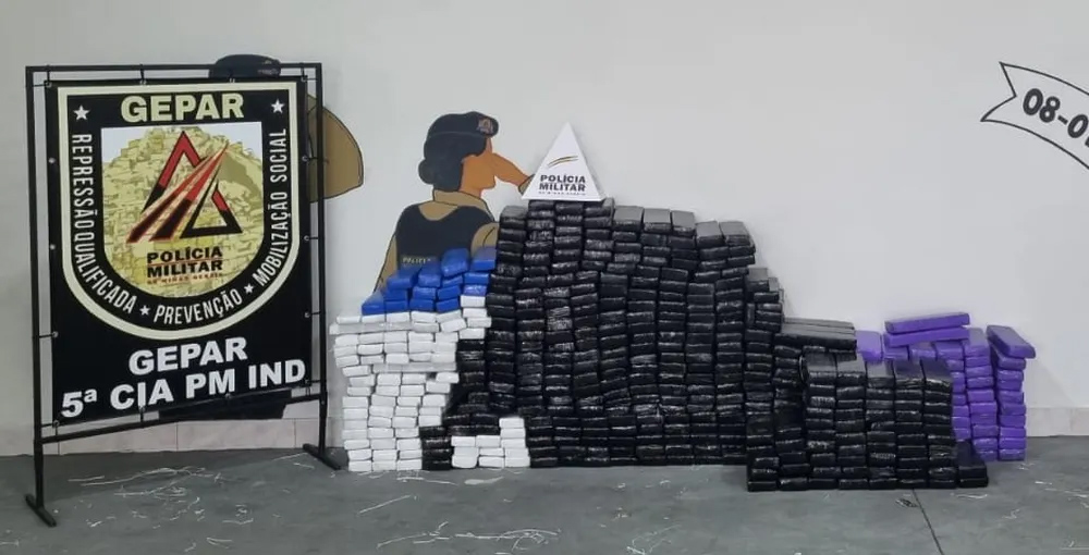 Droga apreendida em Periquito — Foto: Quézia Prado/Inter TV dos Vales